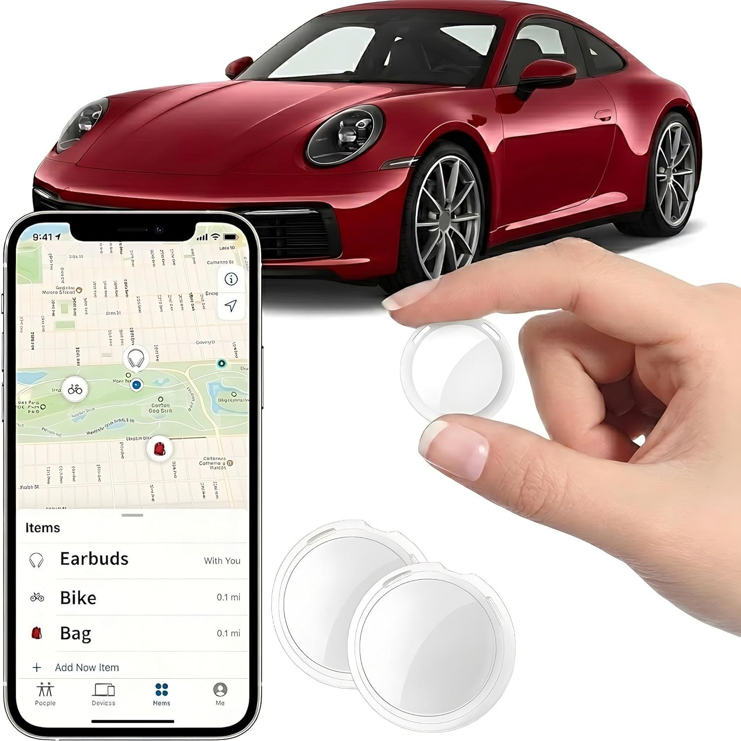 2 Pack Localizador GPS Vehiculos Works Find My iOS Only Mini Rastreador Oculto