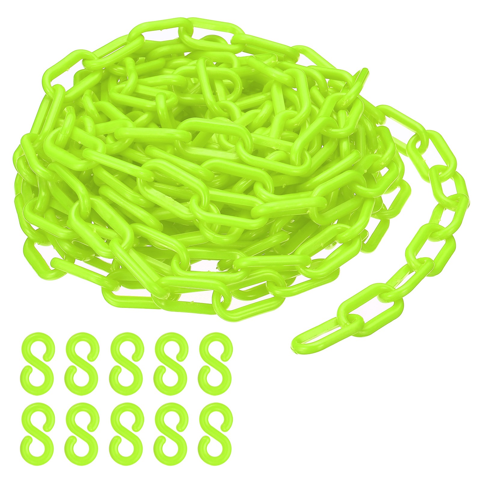 Plastic Chain 25 FEET Safety Barrier Chain for Crowd Control 1/4" 6mm Green