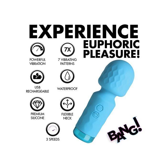 Bang! Mini Silicone Wand - Blue