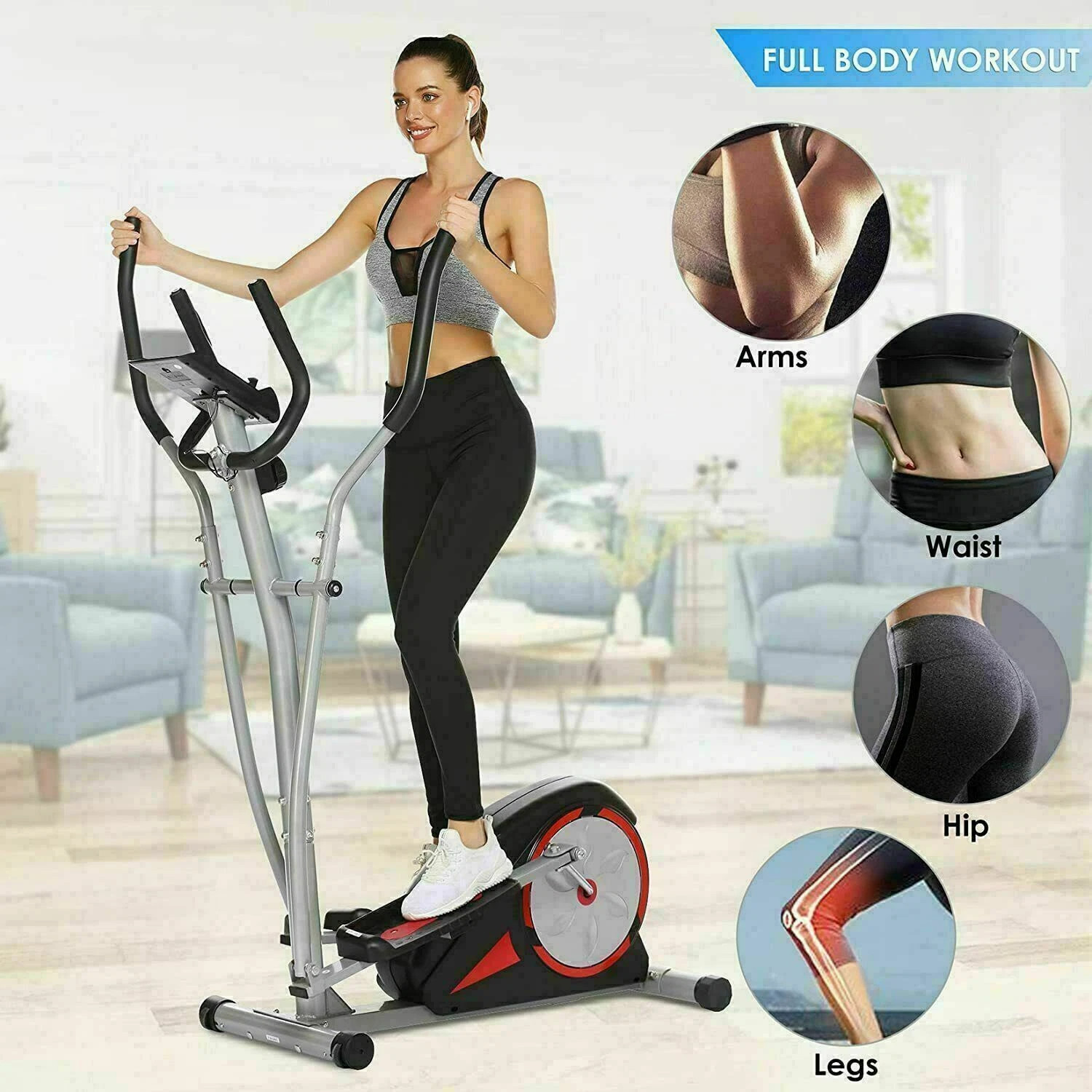 Elliptical Machine 350lbs Cardio Exercise Equipment for Home Gym Workout Gifts@