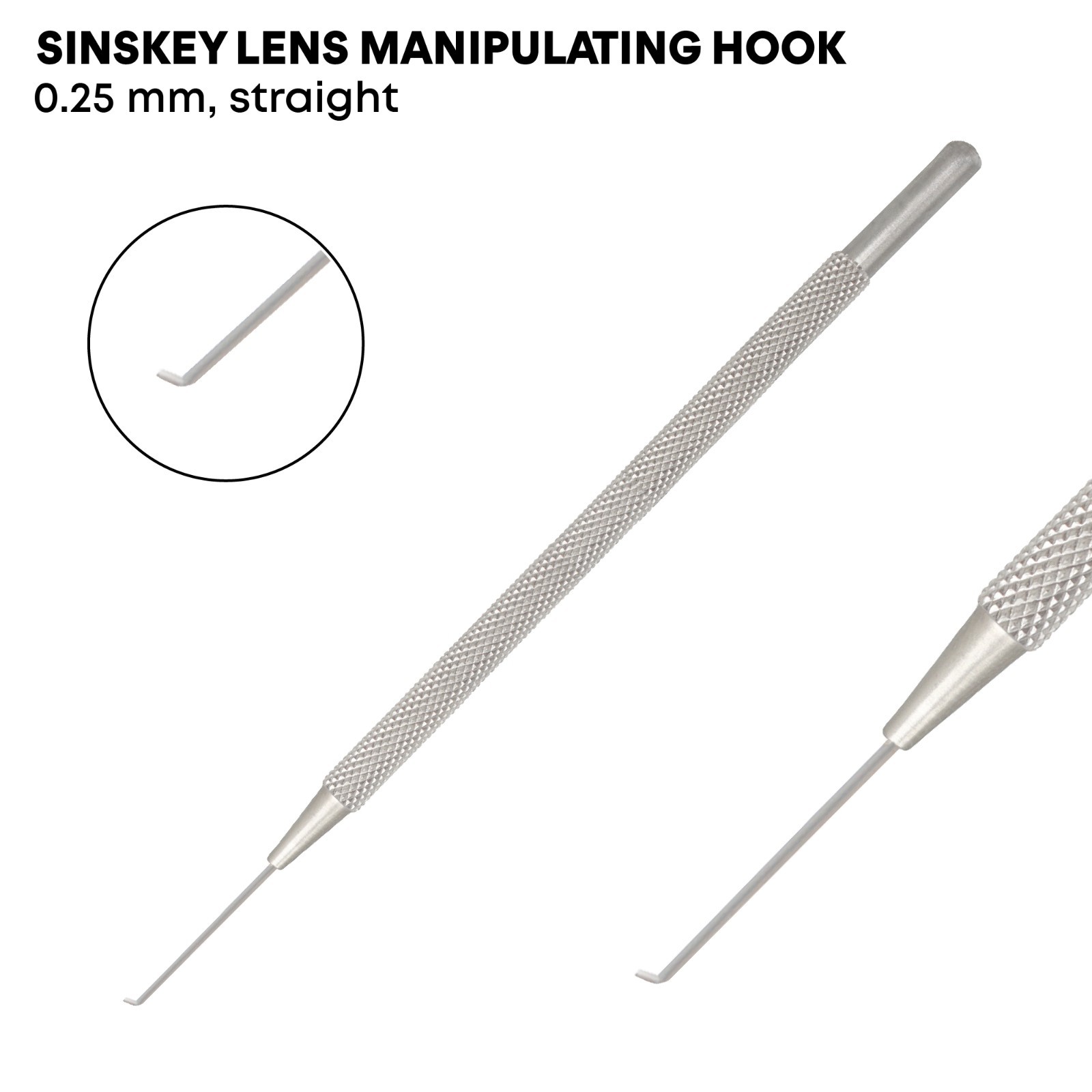 Sinskey Lens Manipulating Hook 0.25 mm Straight 12.5 cm Ophthalmic Instruments