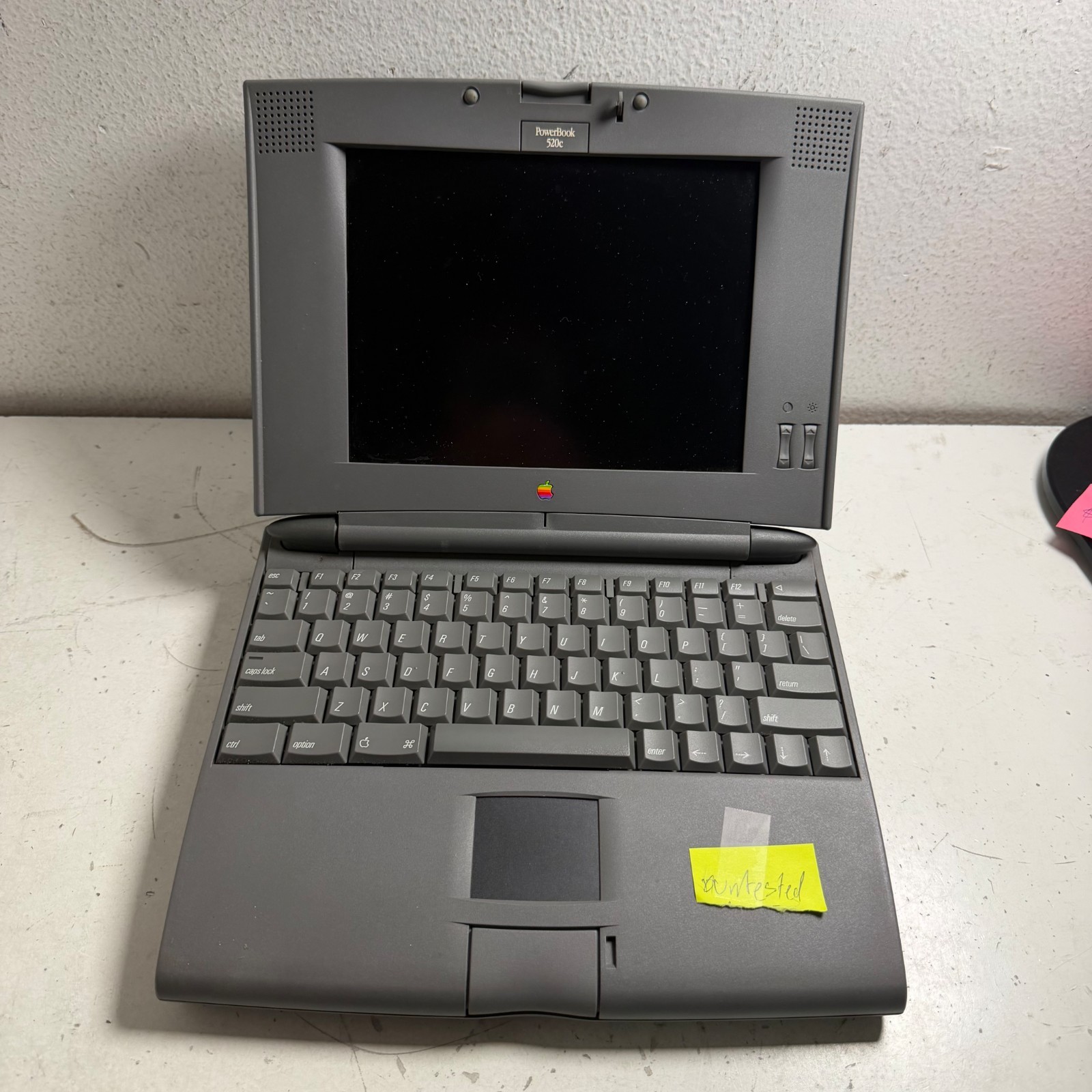Vintage Apple Macintosh PowerBook 520c M4880 Gray 8-Bit LCD Laptop - Untested