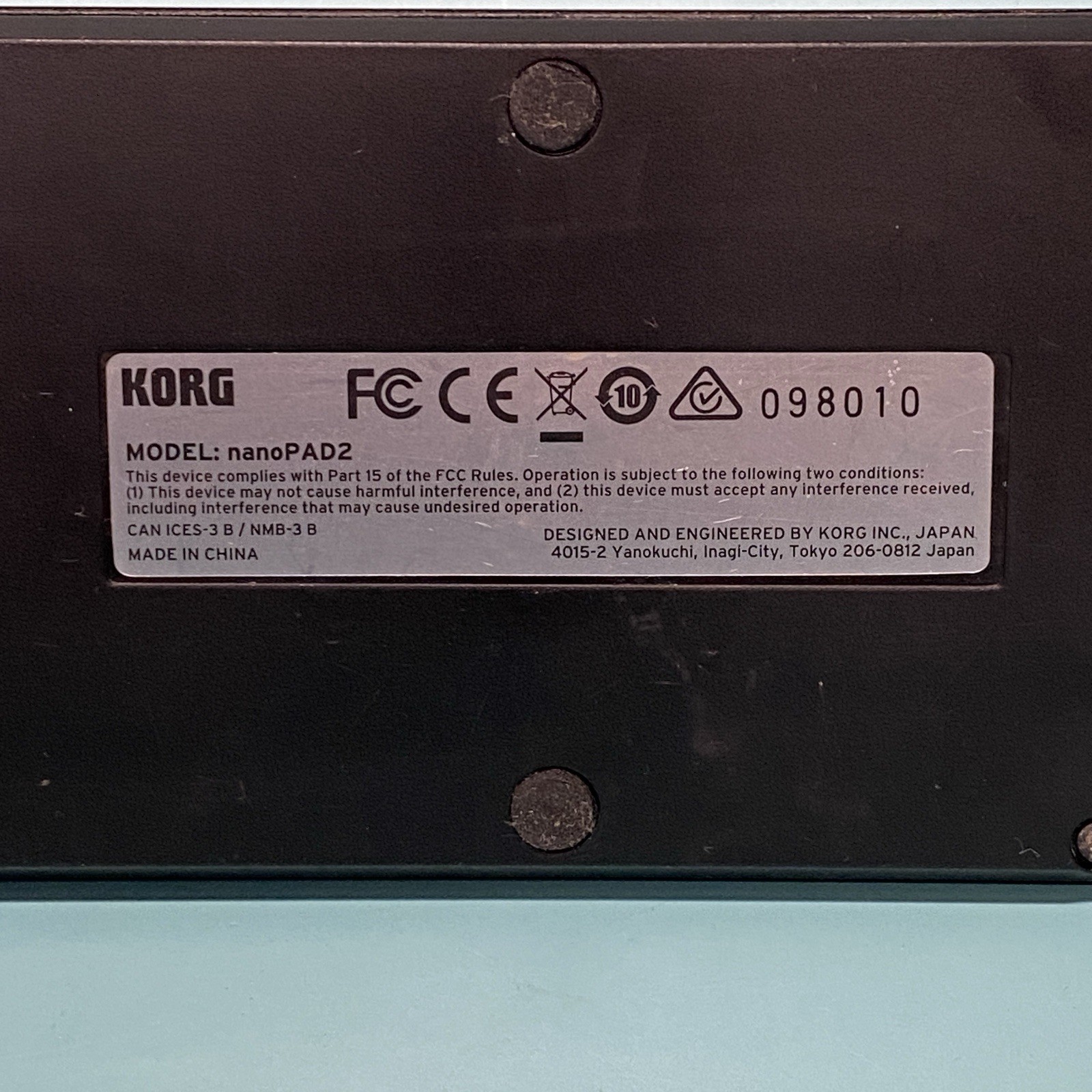 KORG nanoPAD2 Slim-Line USB Drum Pad Controller Black No Cord. A9