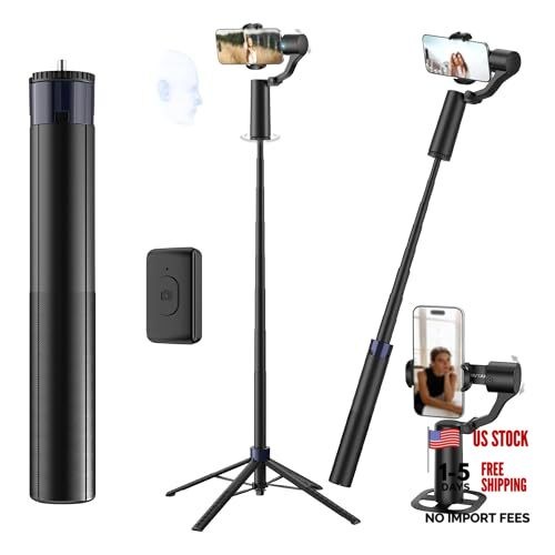 70in Dual Axis Auto Face Tracking Tripod, 360° Horizontal & 130° Vertical