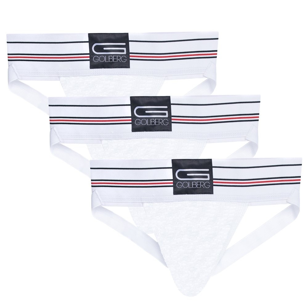 Golberg Athletic Supporter - Naturally Contoured Waistband - (3 Pack, White, ...