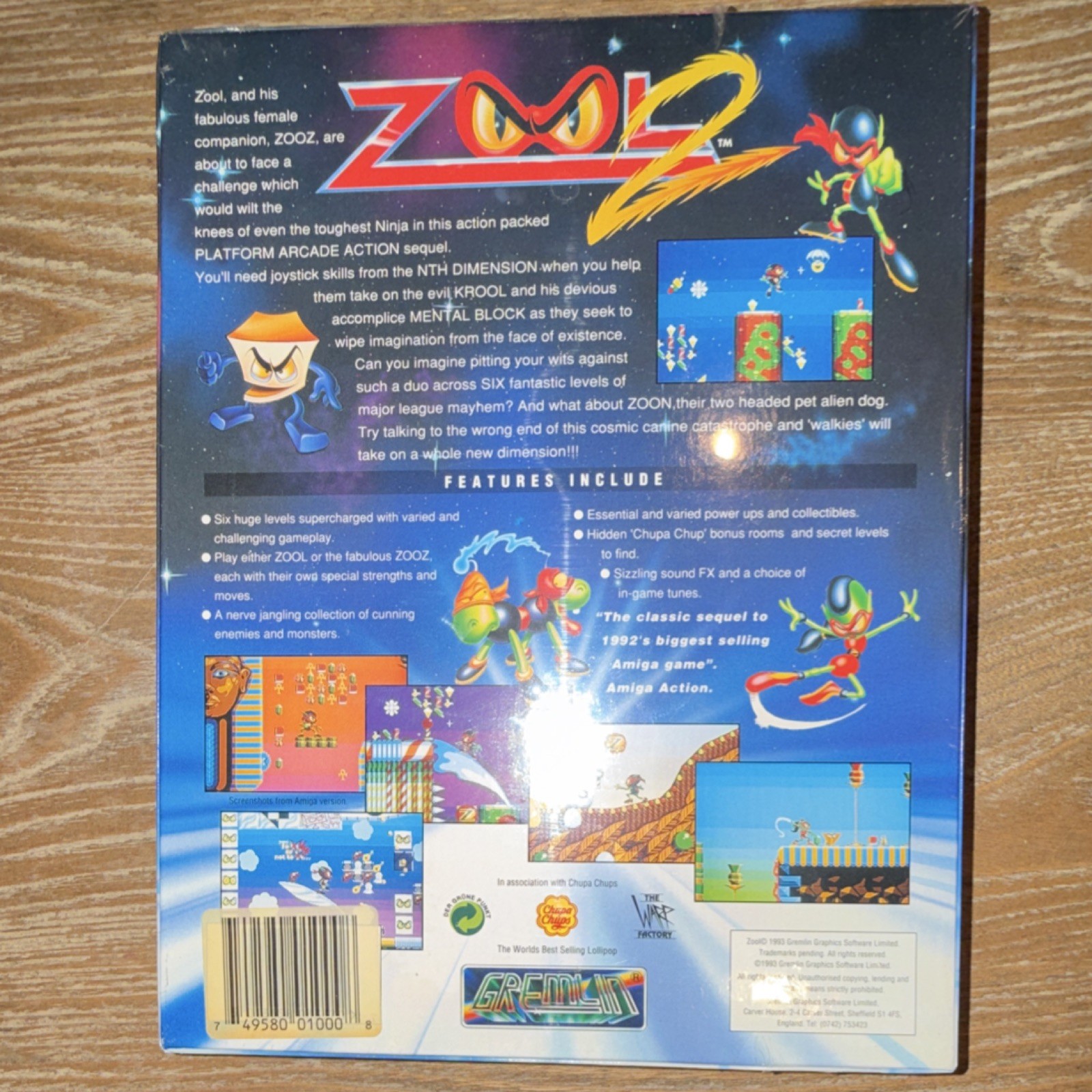 RARE SELAED!! Gremlin Zool 2 PC CD-ROM Big Box Game Box - 2 PC CD-ROM