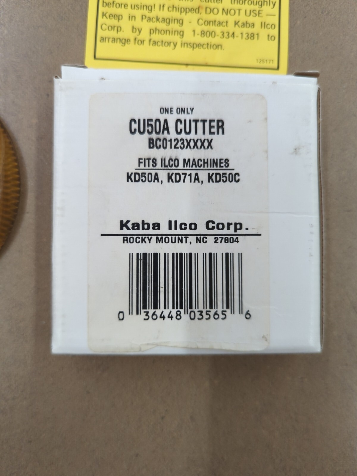 KABA ILCO Key Machine Replacement Cutter For KD50A, KD50C, KD71A