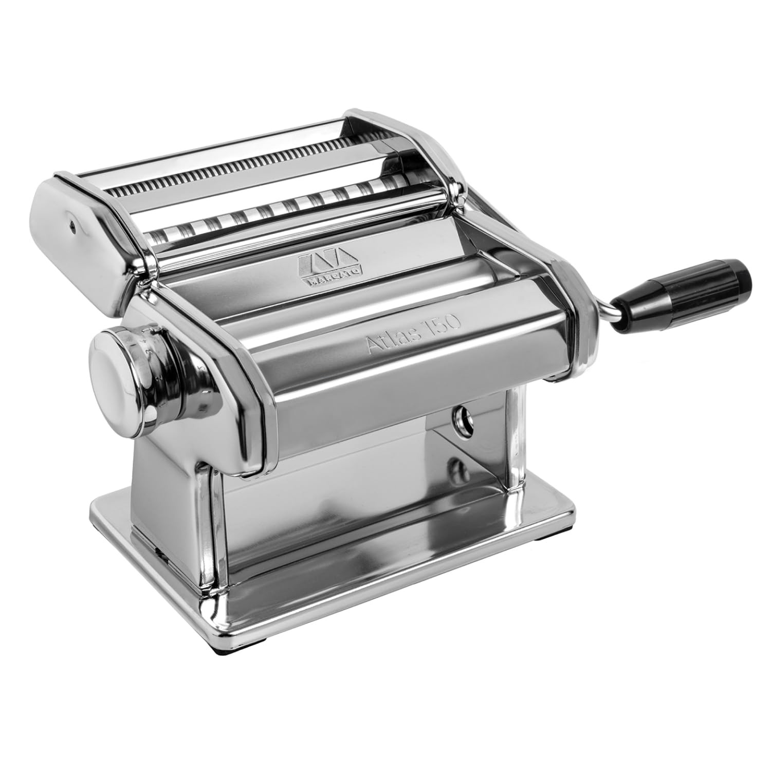 MARCATO Made in Italy Atlas 150 Classic Manual Pasta Maker 7"x8"x8", Chrome