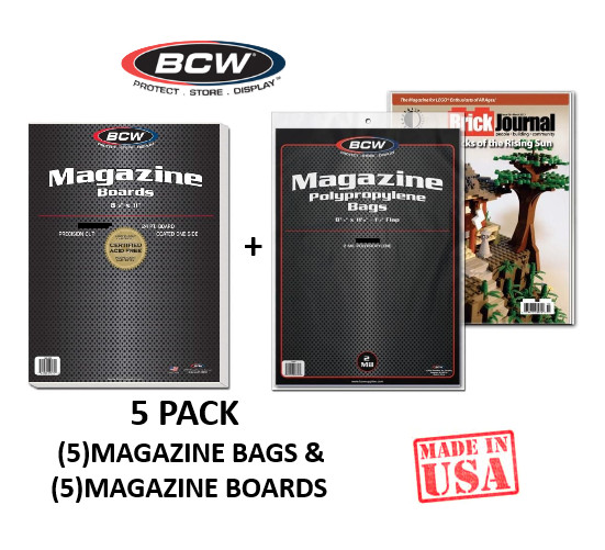BCW - Magazine (5) Pack - Magazine Boards & Magazine Bags Set