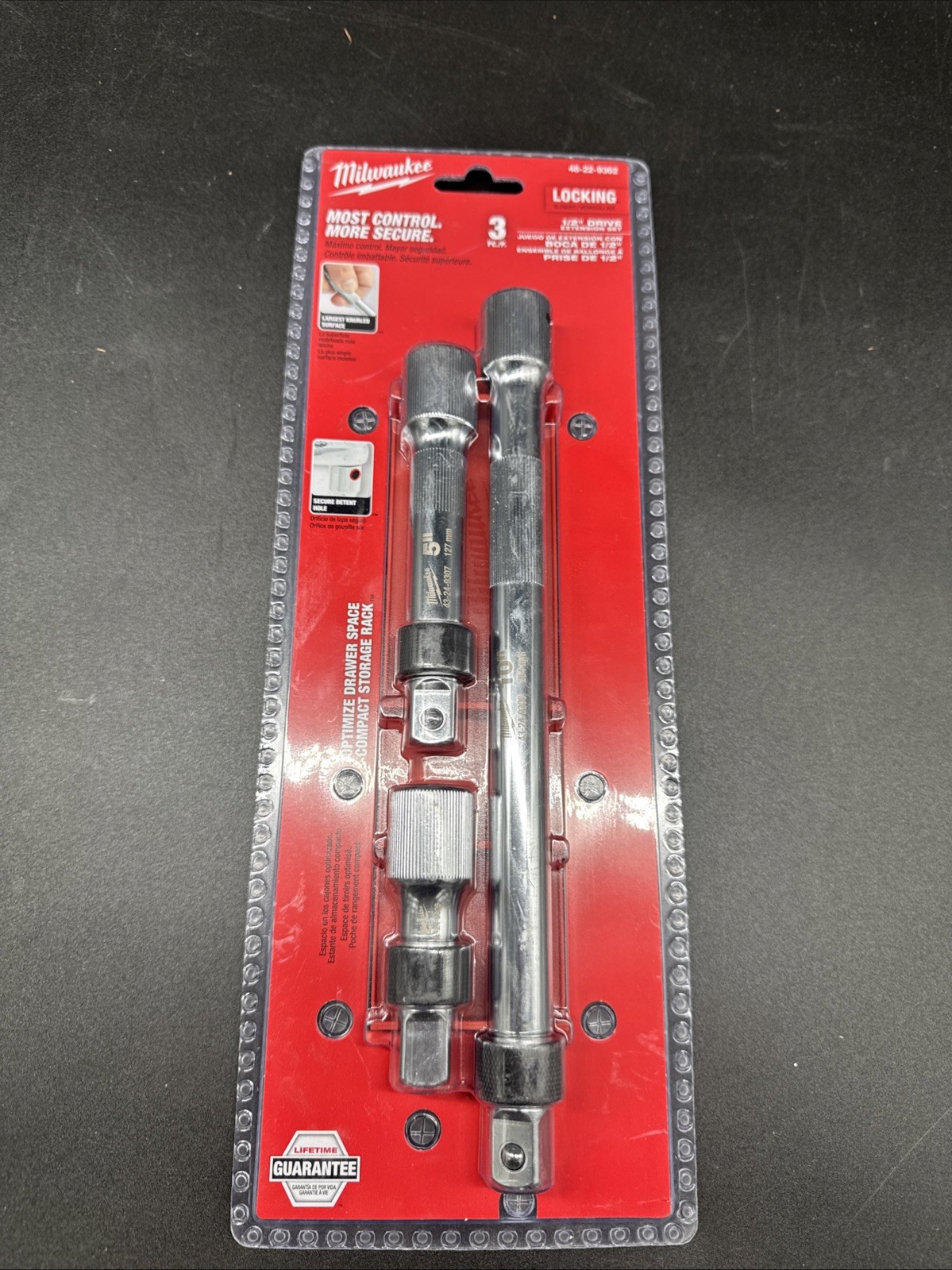 Milwaukee 1/2" Drive Locking Extension Set 3pc 48-22-9362 NEW