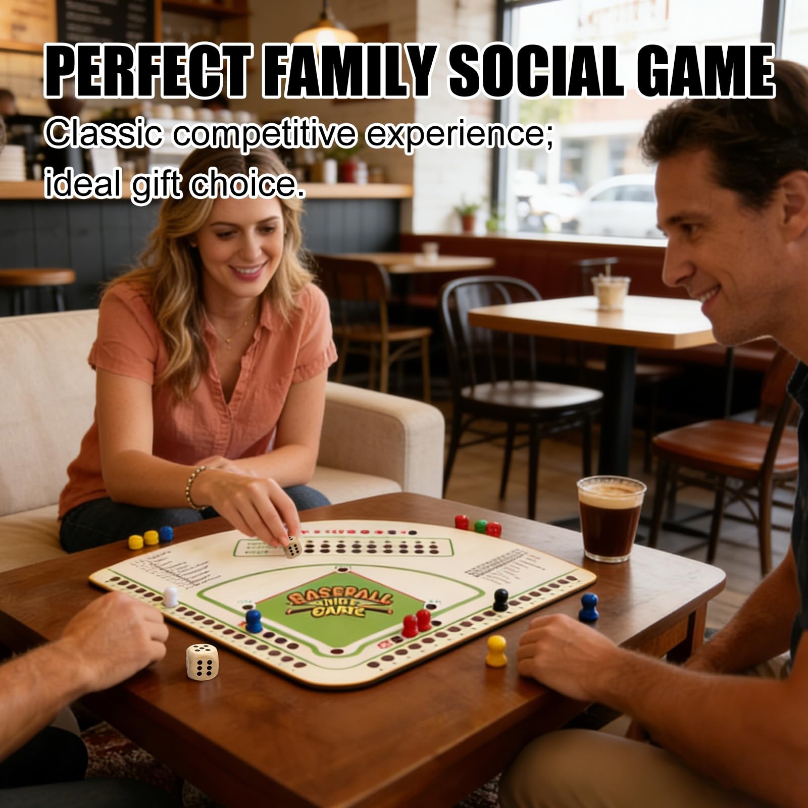 Baseball Board Gameï¼Œ5mm Thick Solid Oak Baseball Board Game, Portable Dice ...