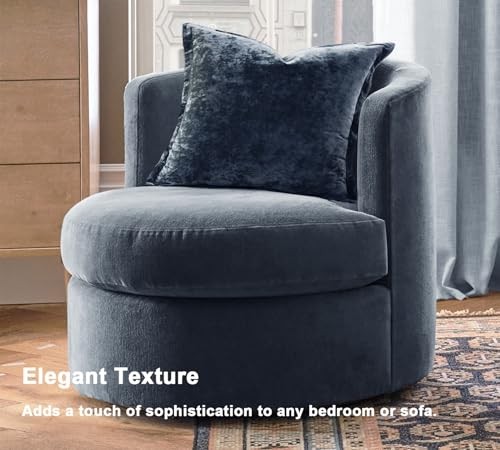Greek Velvet Euro Sham Covers Set of 2 26x26 26" x 26" (Pack of 2) Gray Blue