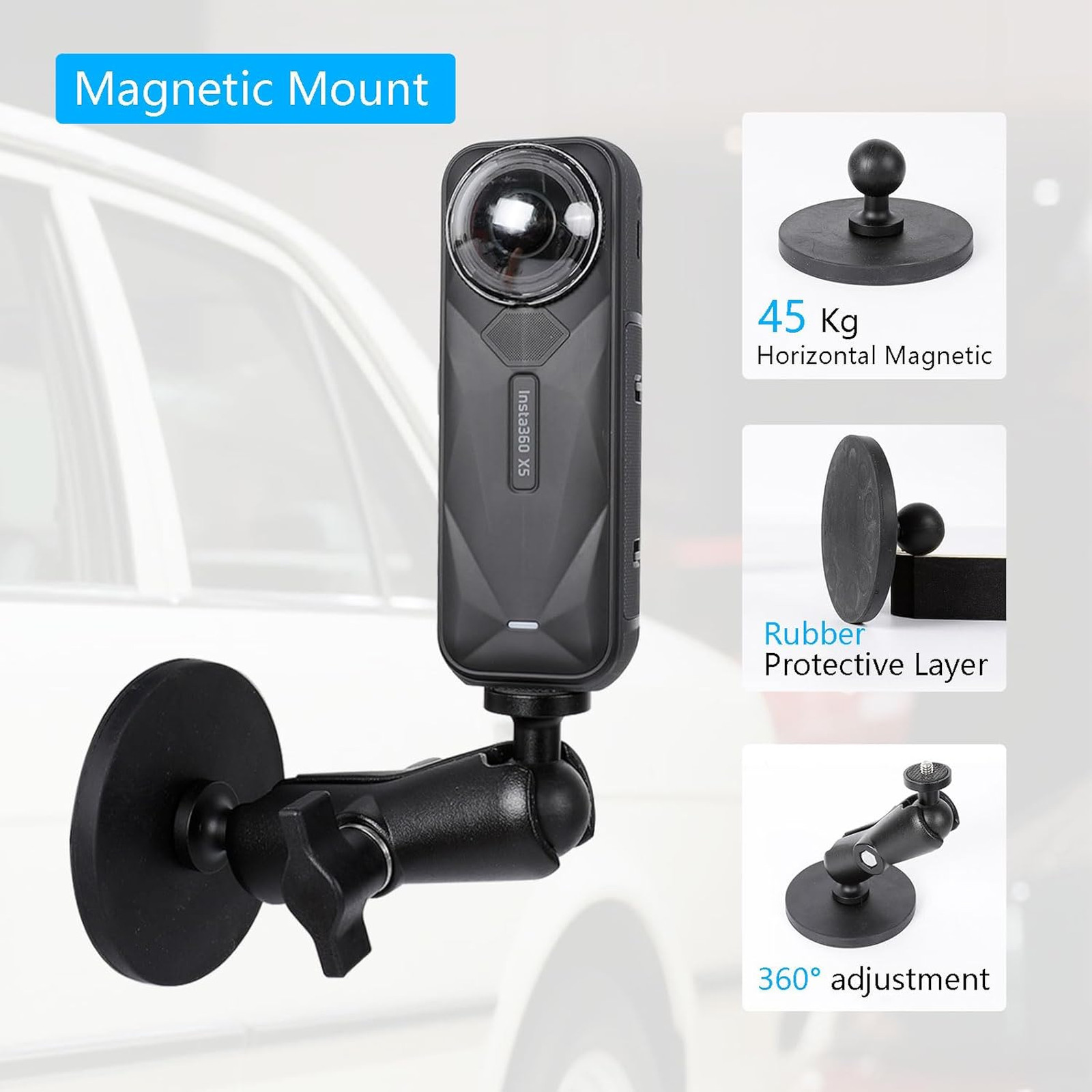 Camera Mount Kit for Insta360 Series Suction Cup Magnetic Stand Car Windshield