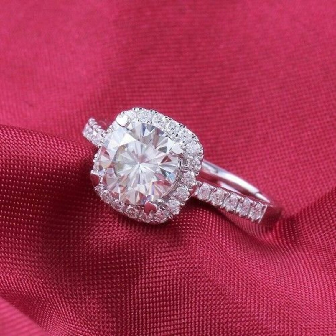 Round Cut 3.50 Ct Lab-Created White Diamond Engagement Ring 925 Sterling Silver