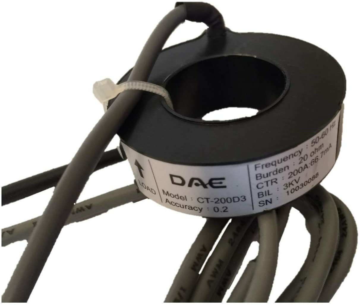 DAE CT-200D3 Solid core CTs, 200A, 1.02 Inch inner dia. California CTEP Approved