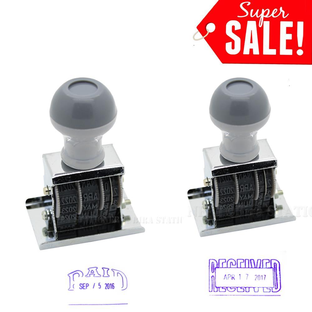 Received & Paid Rubber Manual Set Date Stamp For Business Office Used 1 3/4 Inch