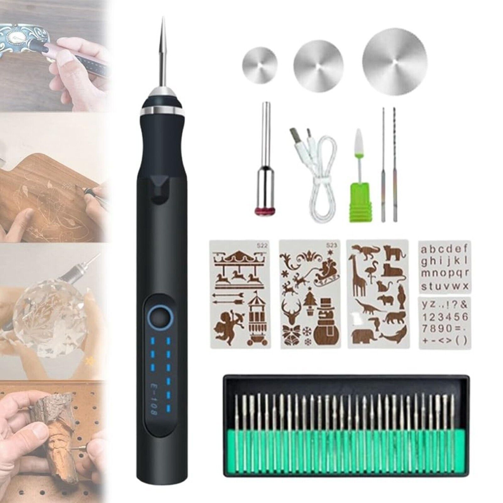 New Engraving Pen Grinding Machine For Metal Wood Glass And Plastic Set