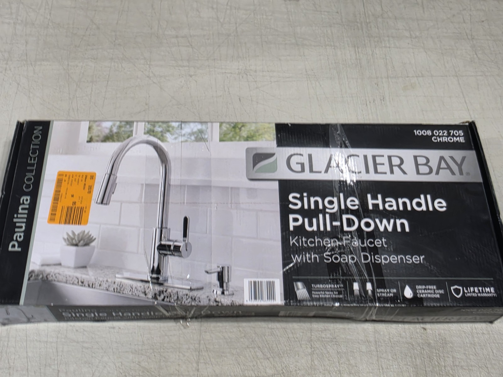 Glacier Bay Single Handle Pull-Down Kitchen Faucet w/ Soap Dispenser Chrome