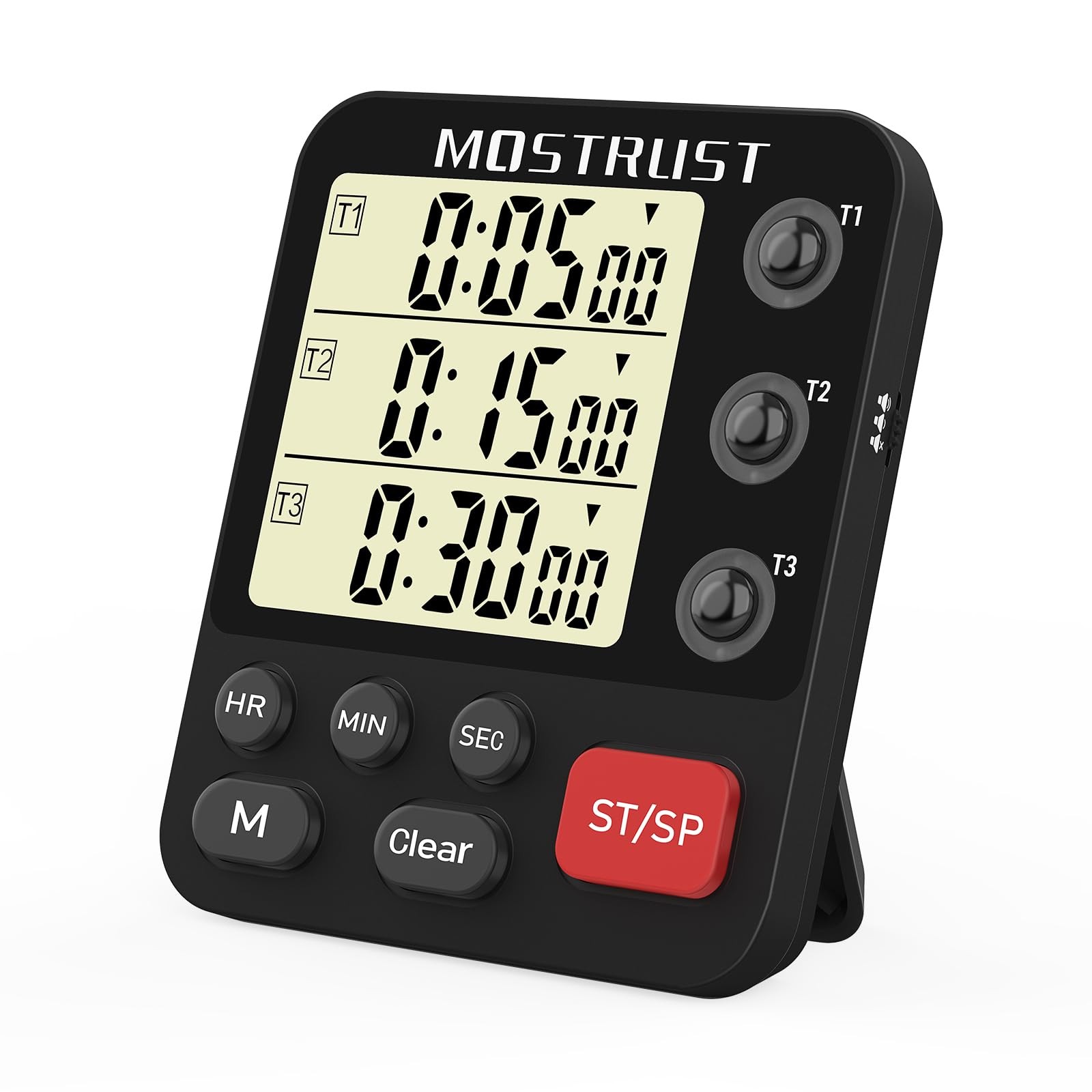 Digital Dual Kitchen Timer, 3 Channels Triple Countdown Timer for Cooking, Ma...