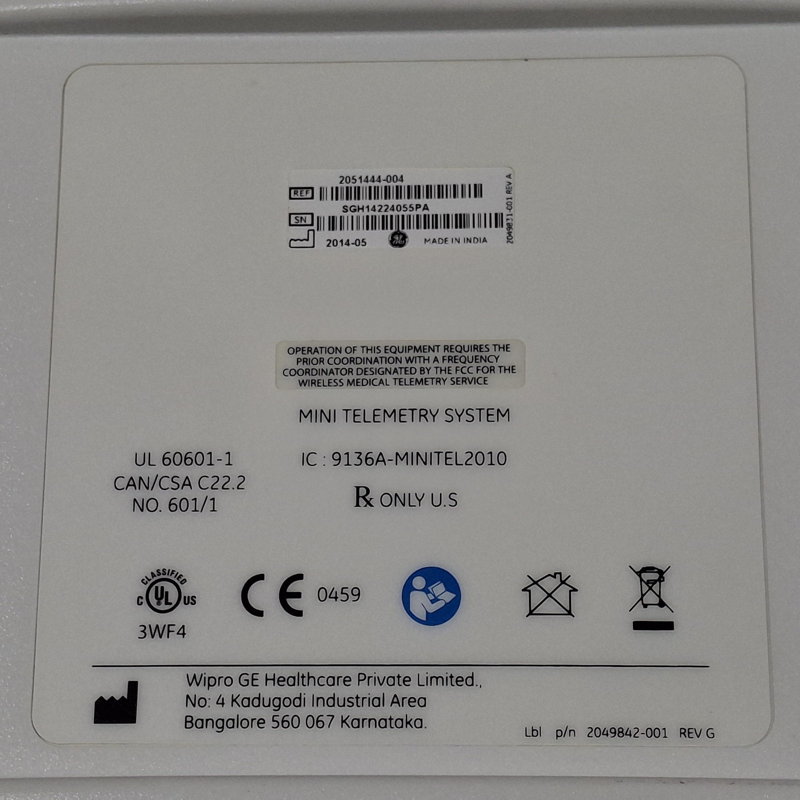 GE Healthcare Mini Telemetry System Wireless Fetal Monitor
