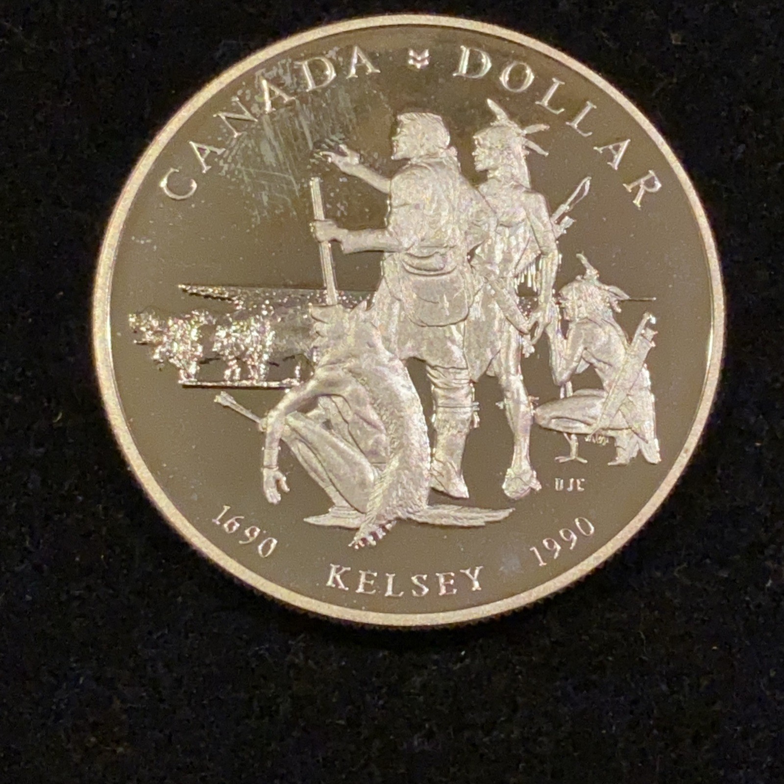 1990 Canada Silver Dollar Kelsey Proof-Like $1 Coin .500 .375 ASW