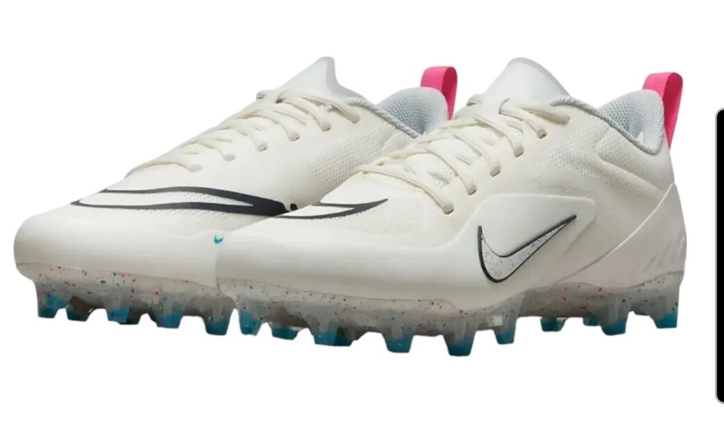 LIMITED EDITION Nike Alpha Huarache 8 Pro Lacrosse White Pink CW4439-116 Sz 10.5