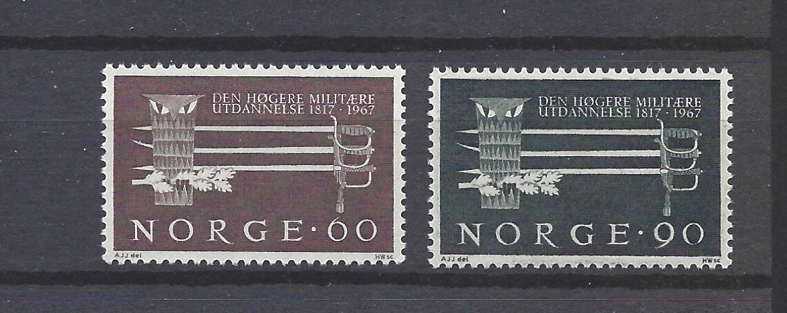 Norway 1967 Anniversary of the higher military education MNH  NK587-88