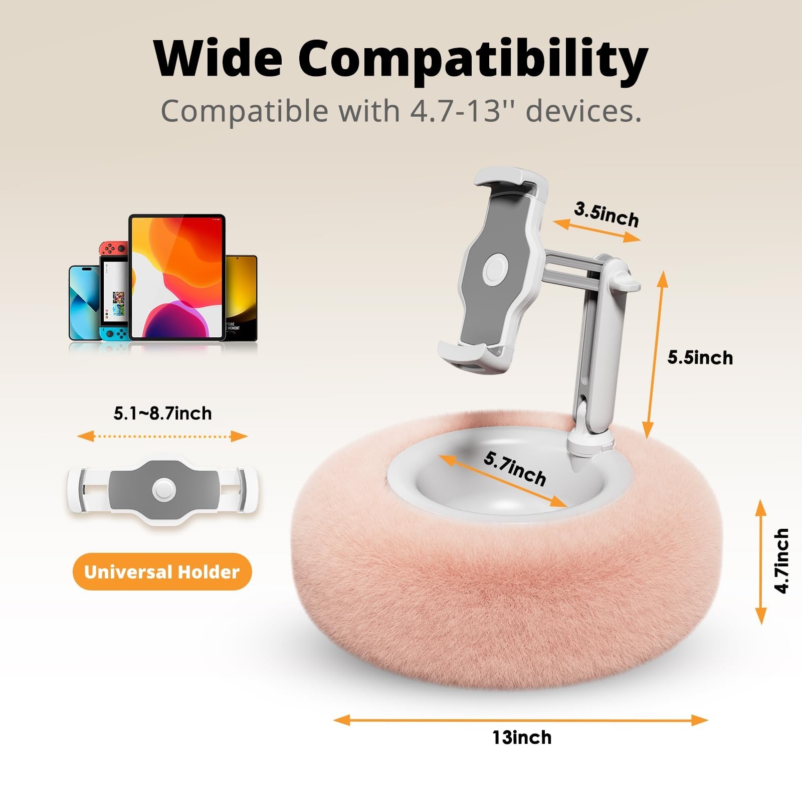 SupeDesk Tablet Pillow Stand for Reading, Adjustable Tablet Stand Phone Holde...