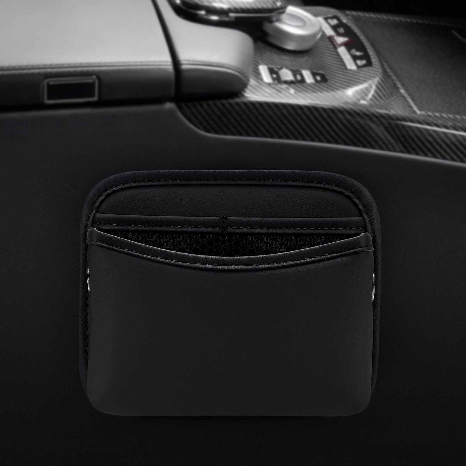 PU Leather Car Side Pocket Organizer Universal Auto Console Side Storage
