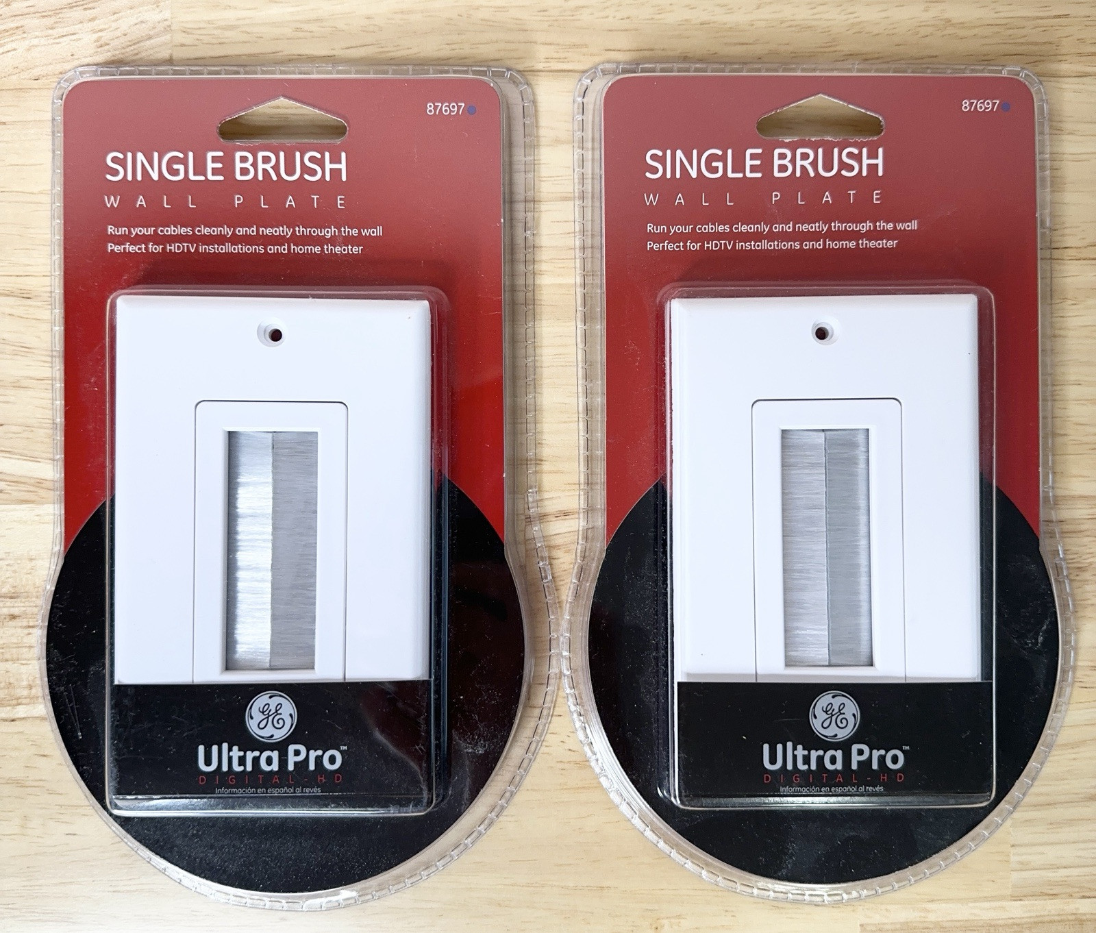 GE Single Brush Wall Plates Ultra Pro Digital HD 87697 Lot Of 2 New Sealed
