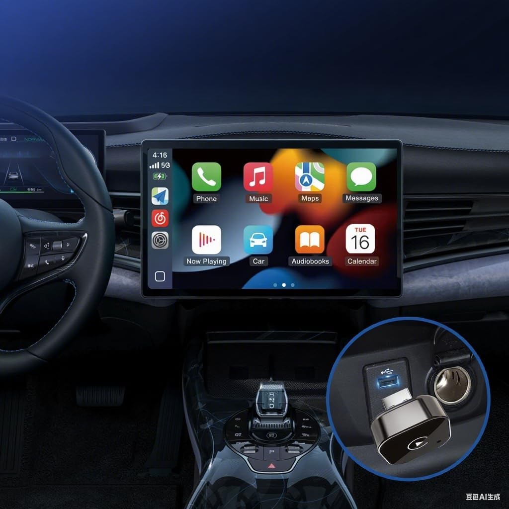 Wireless CarPlay/Android Adapter, Convert Wired to Wireless, Plug & Play, Stable