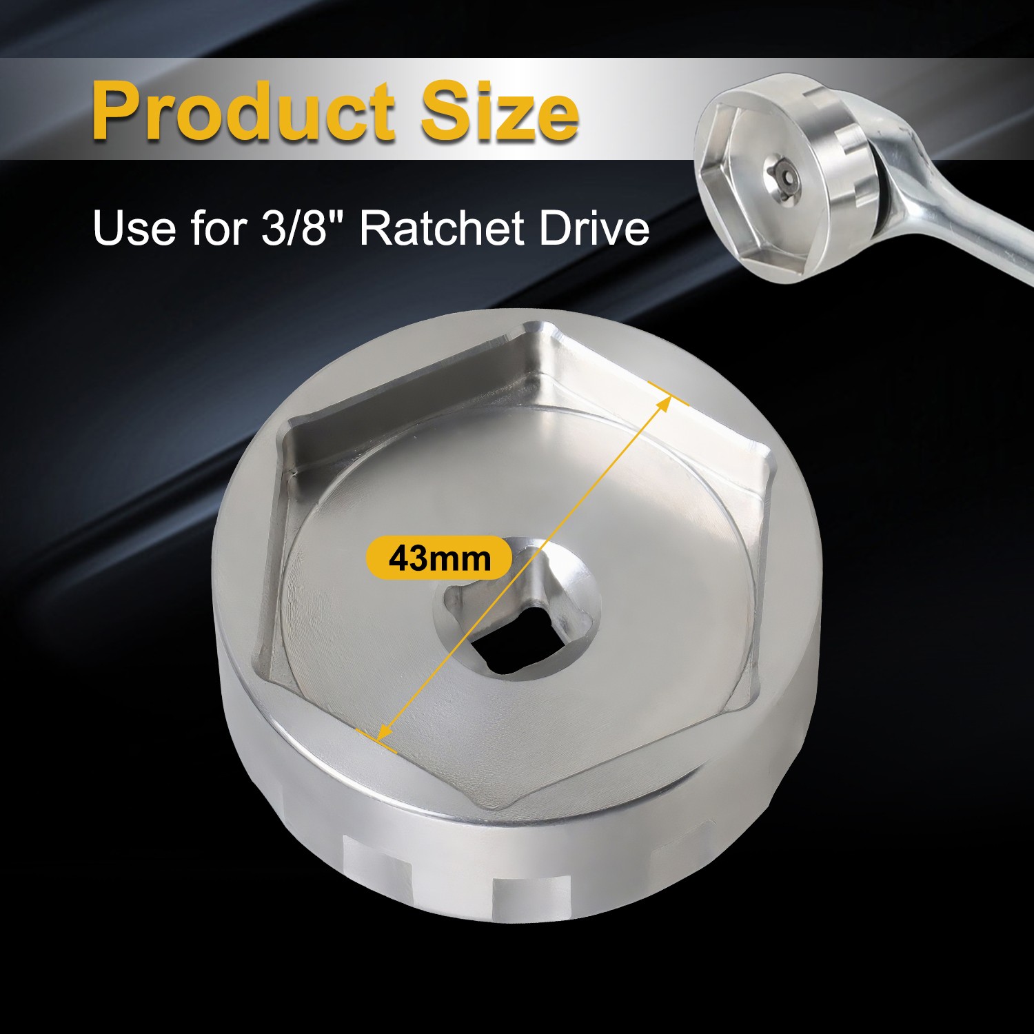 Quality Ratchet-Mount Bike Fork Topcap Socket 43mm for Bike & Motorcycle