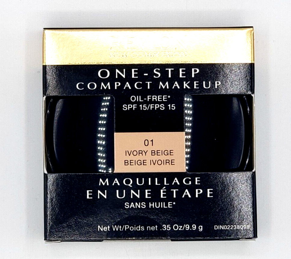 NEW Revlon New Complexion One-Step Compact Makeup -01 Ivory Beige/.35oz