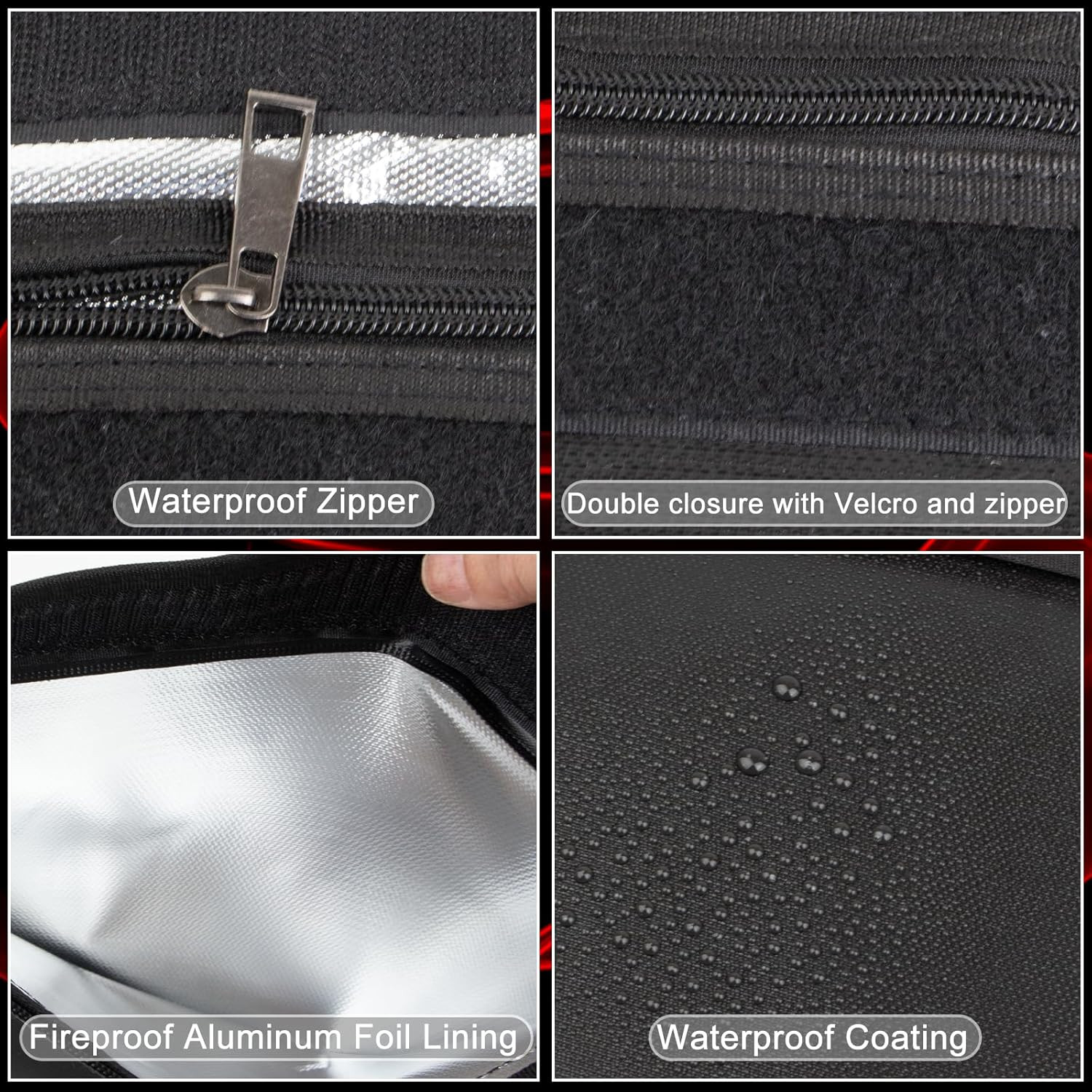 Fireproof Money Bag, Small Fireproof Document Bags, Waterproof and Fireproof ...