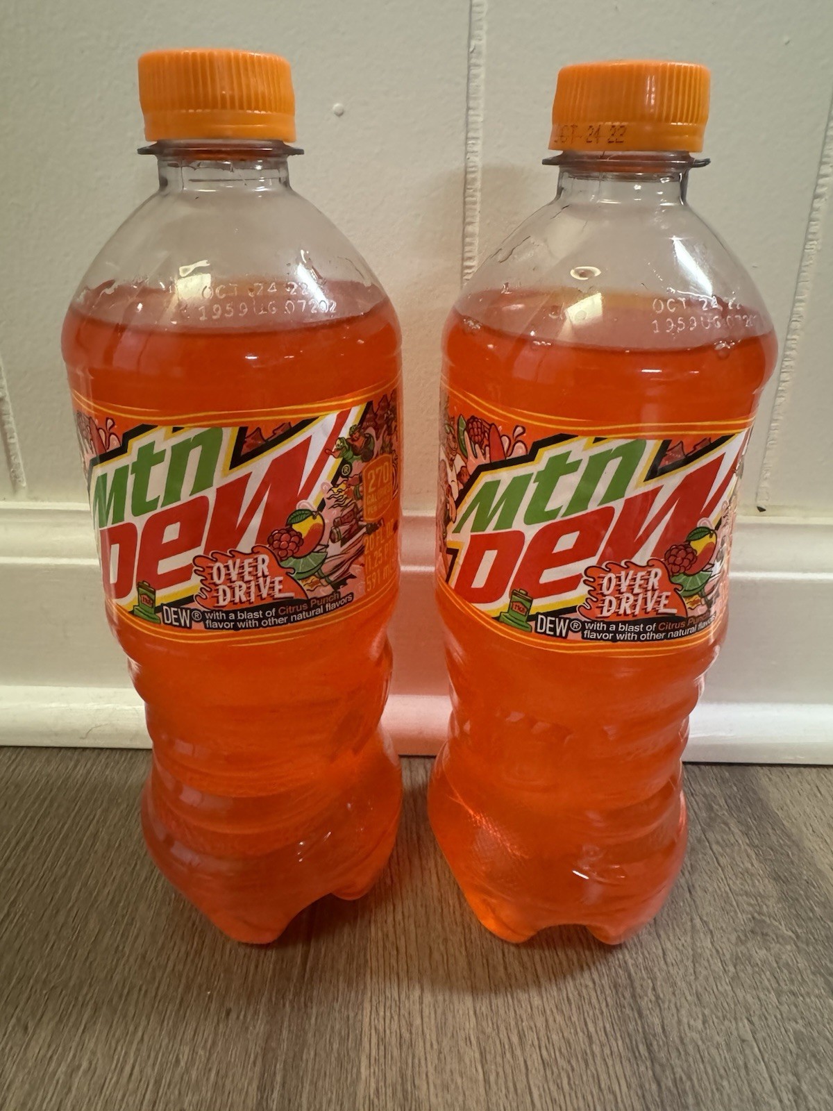 Lot 2 NEW Unopened Mountain Dew Overdrive 20 oz bottle Full