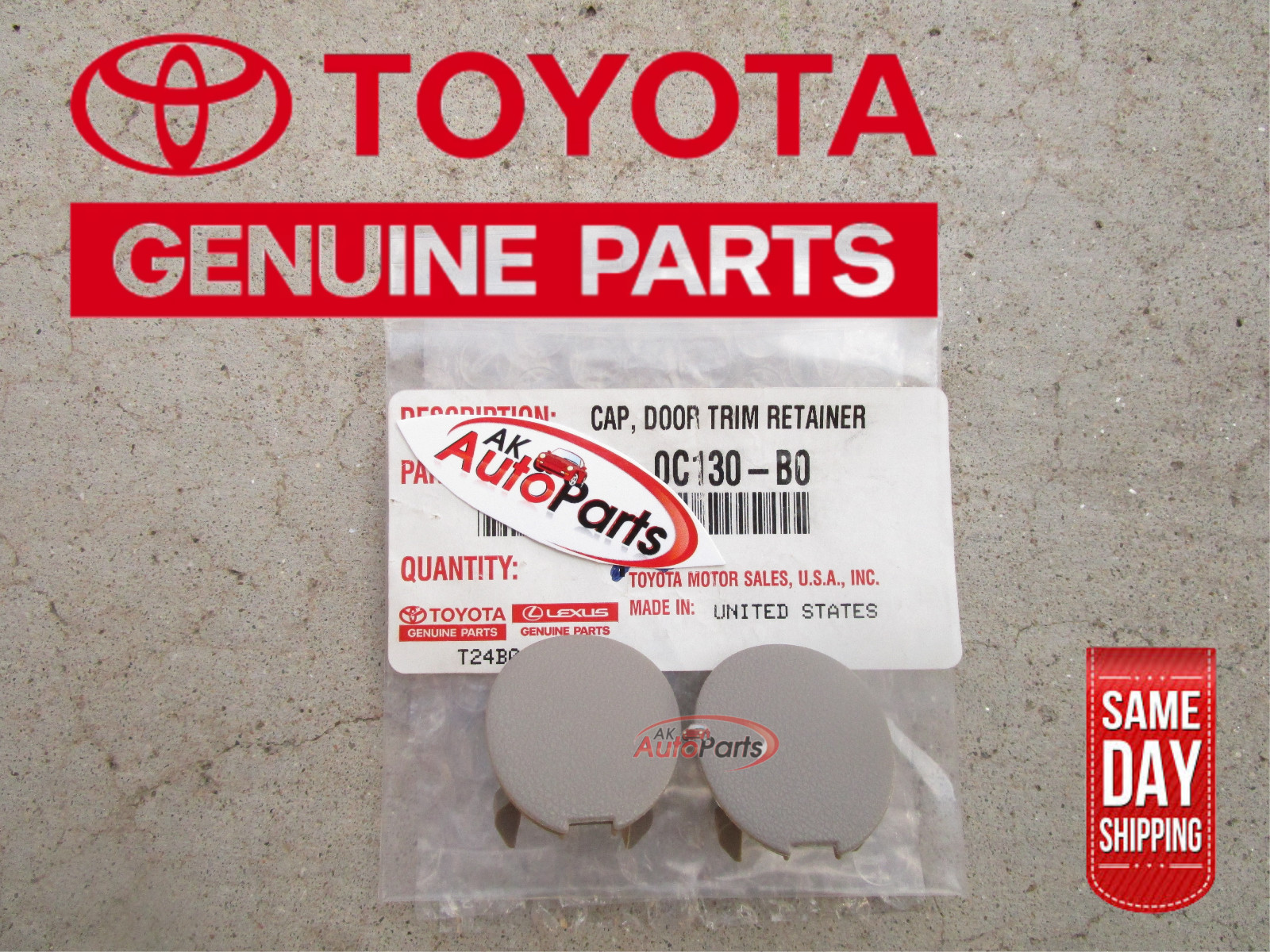 03 - 06 TOYOTA TUNDRA FRONT LEFT DOOR PANEL GRAB HANDLE BOLT COVERS OEM NEW GRAY
