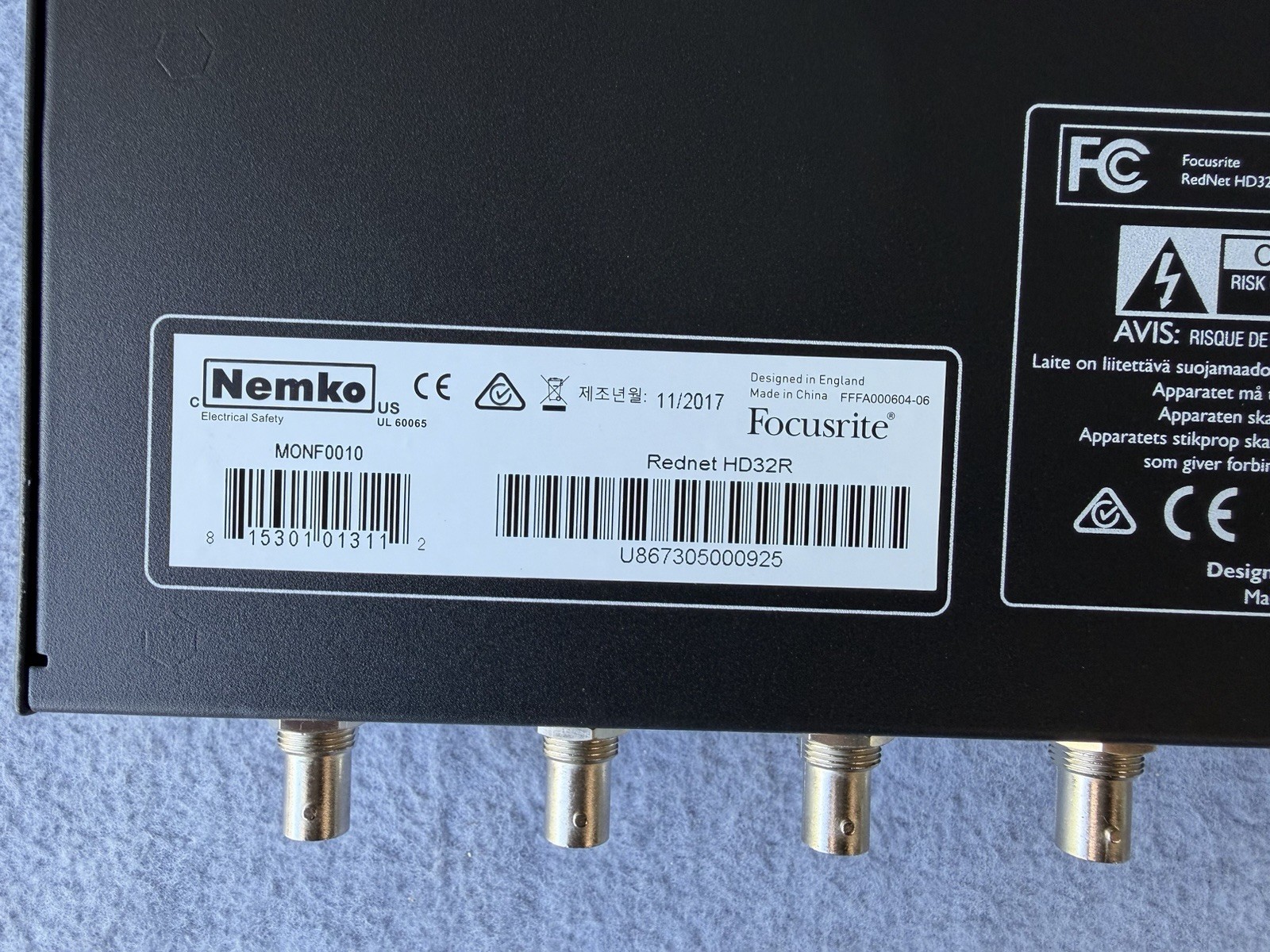 Focusrite RedNet HD32R Dante to Pro Tools HD Bridge Dual PSU Pro Studio Interfac