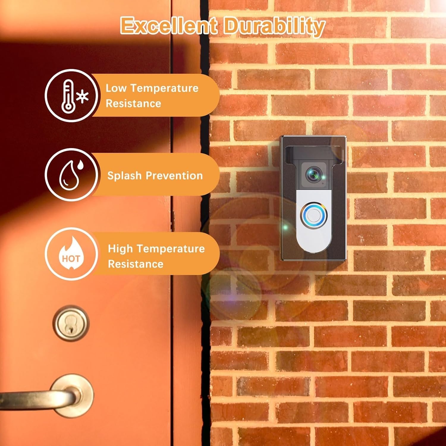 No Drill Adhesive Mount for Ring/Blink Video Doorbells - Effortless Security