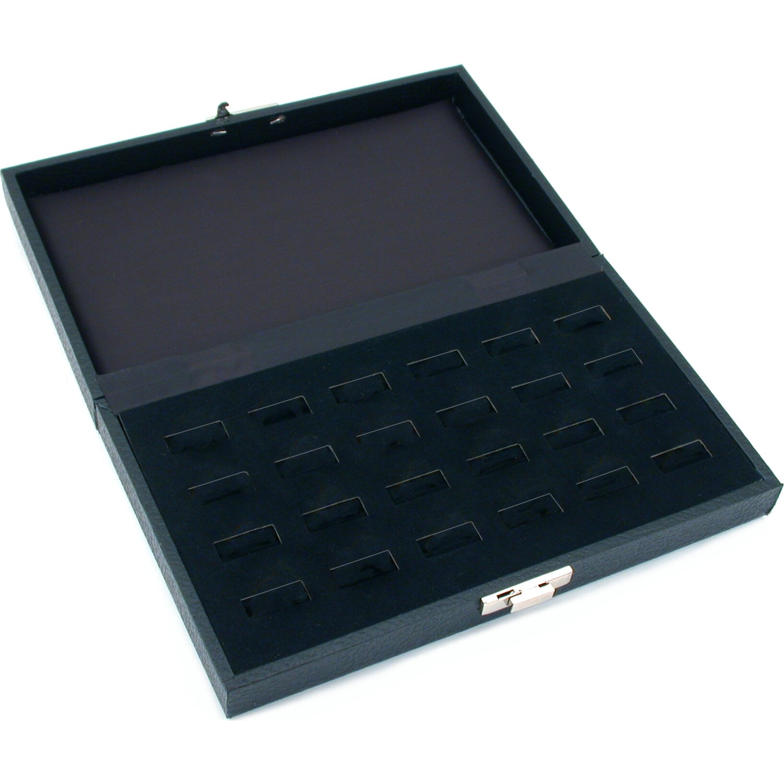 2 Black Travel Ring Case Jewelry Display Locking Trays
