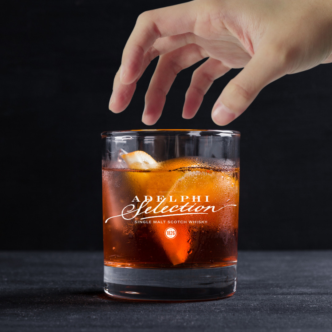 Custom Engraved Adelphi Selection Whiskey Glass – 11 oz Standard Rocks Glass