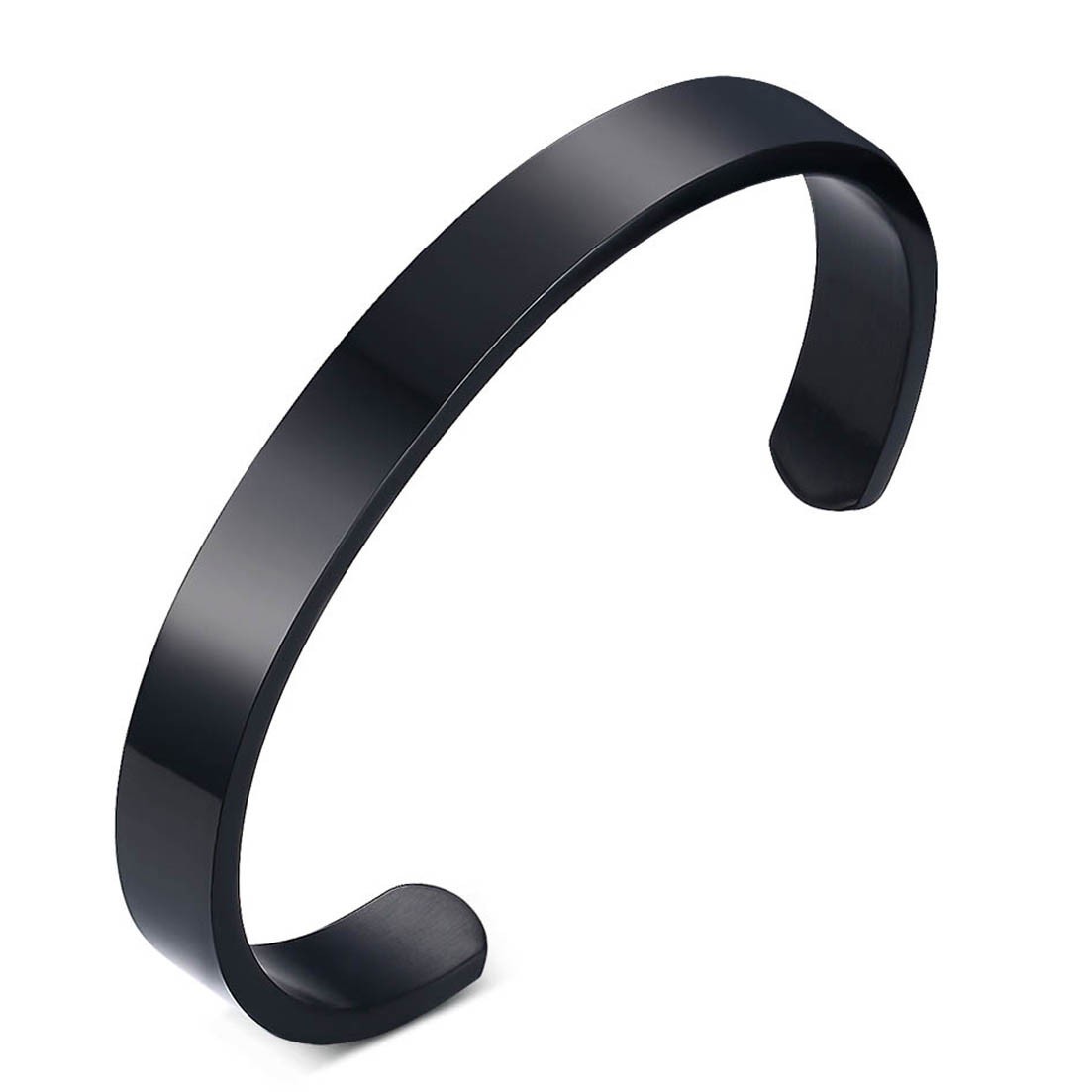 Silver/Gold/Black 6/8mm Stainless Steel Fashion Men's Half Cuff Bracelet Bangle