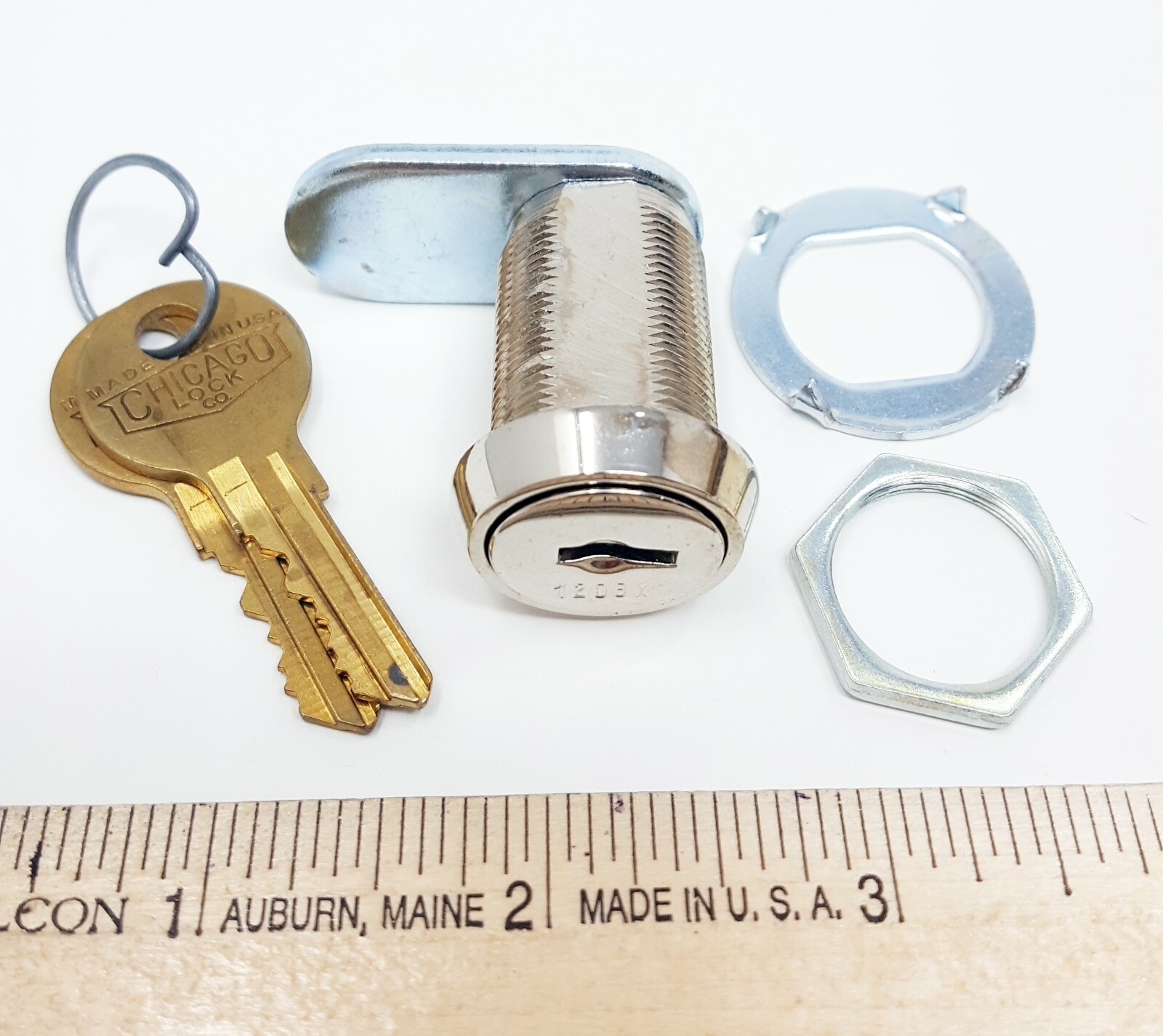 Chicago Cam Lock 1702 Keyed Differently 1 1/16" Length w/ Straight Cam