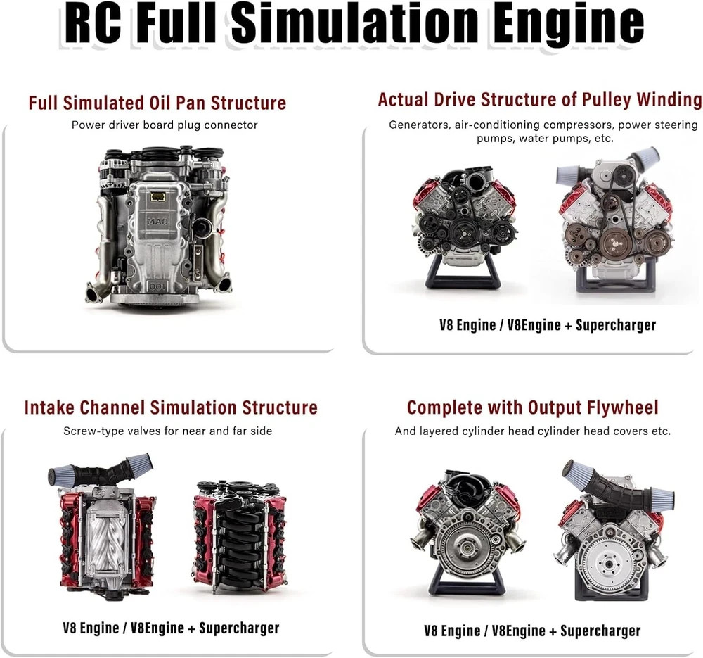 Mini V8 Engine Kits That Runs - V8 Engine Model Kits, Cison Engine MAD Miniature