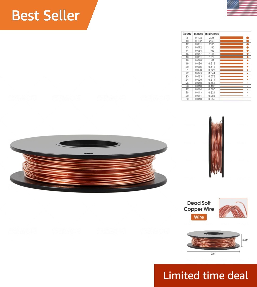 Flexible 5 oz 426 Feet Dead Soft Copper Wire for DIY Artwork & Electroculture