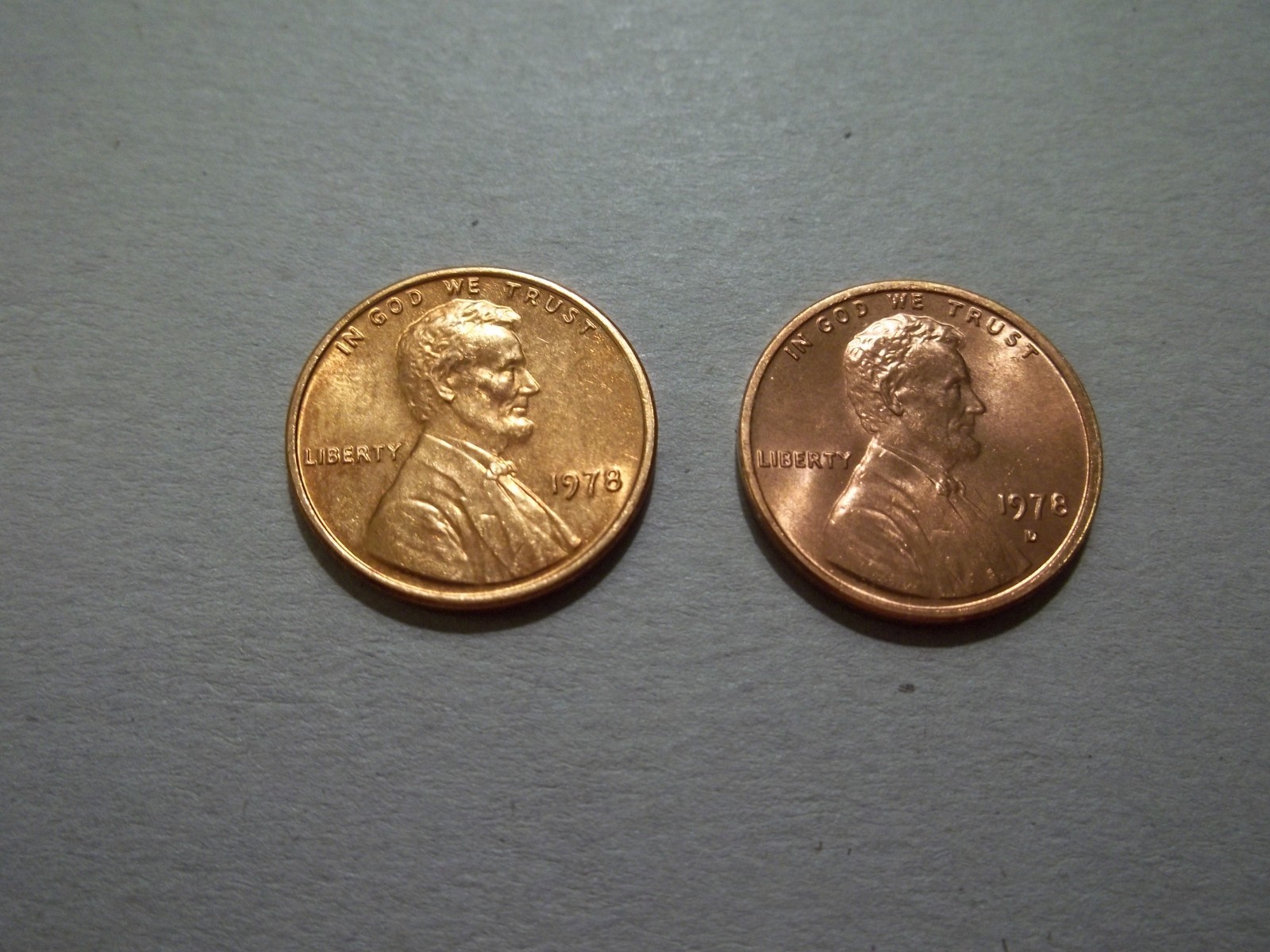 1978  P, D Lincoln Cents Set  Coins taken from MINT Sets