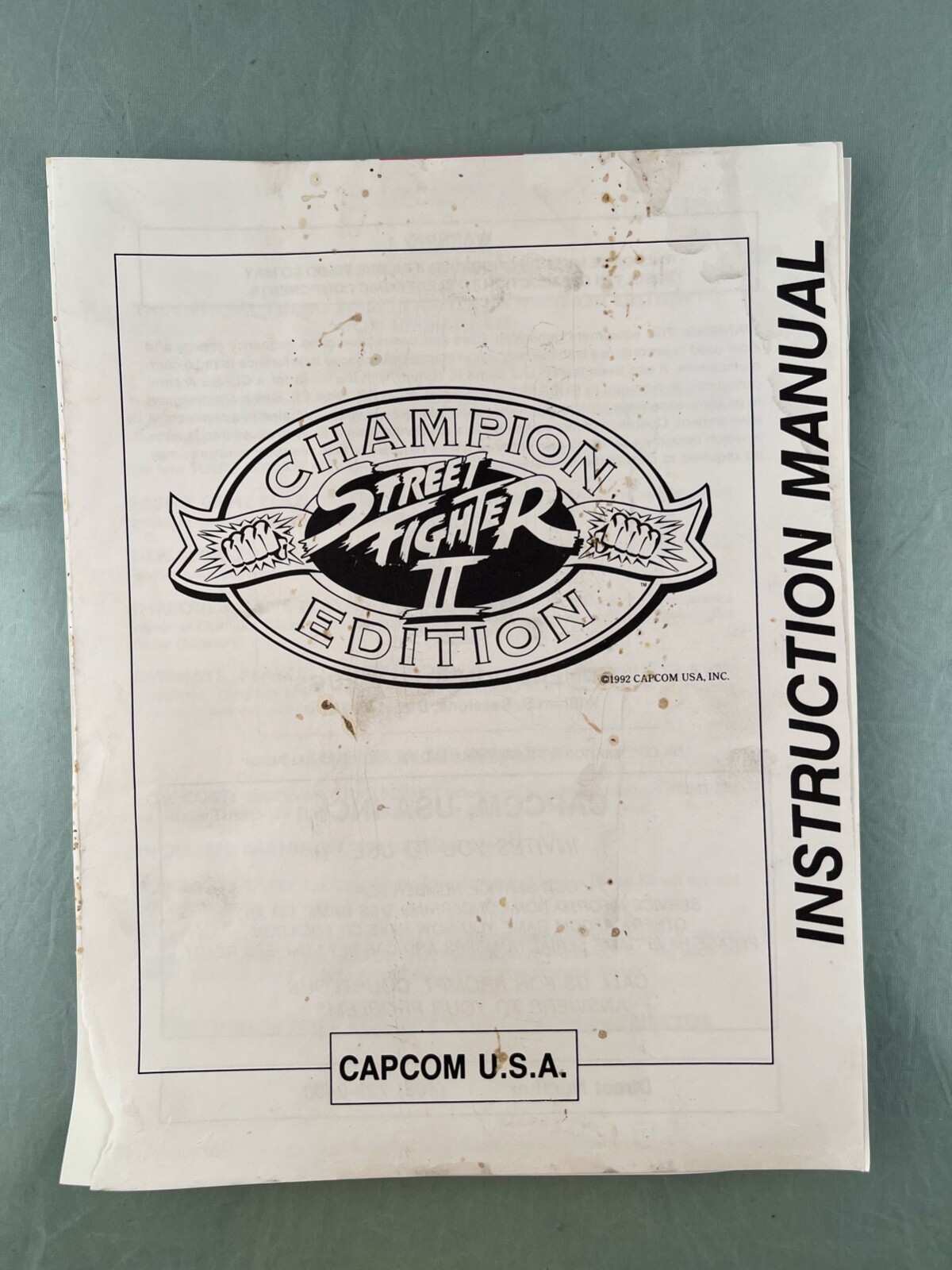 Street Fighter 2 Arcade Champion Edition - Turbo upgrade manual