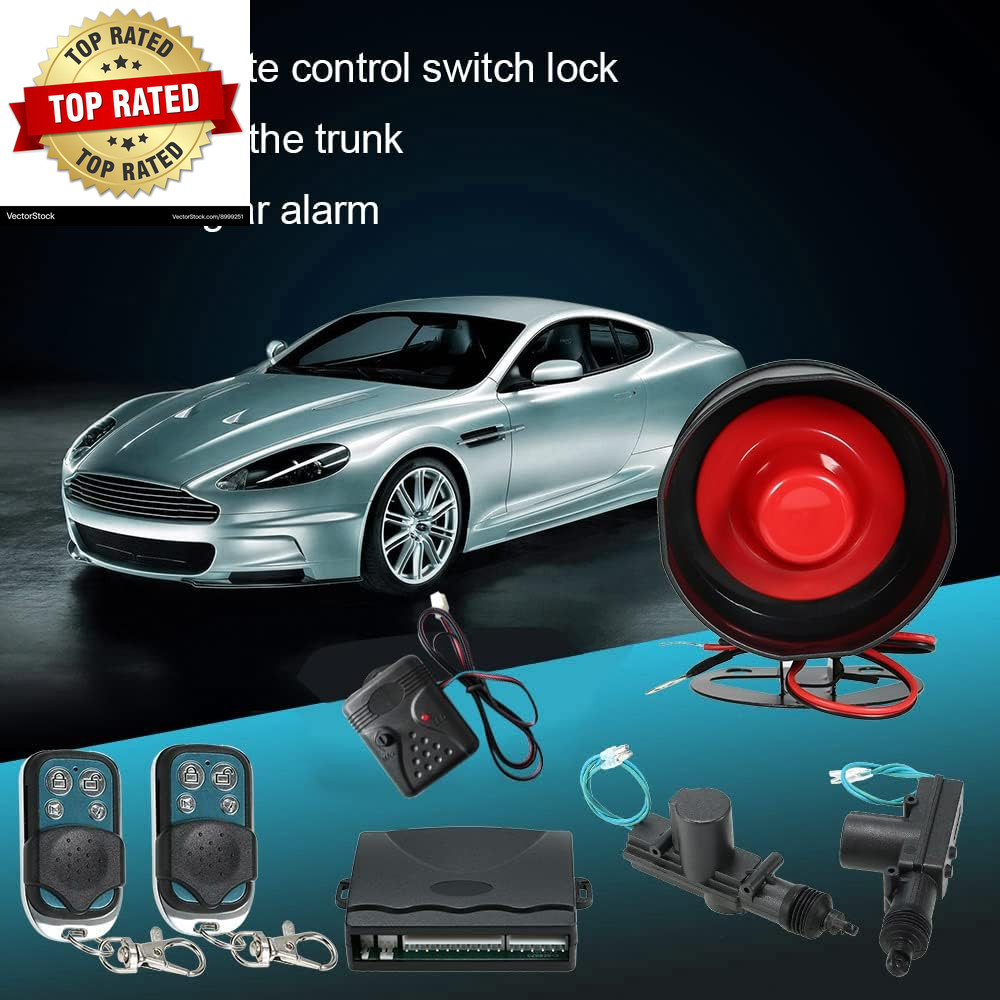 NEW Car Alarm System with 2 Door Remote Central Locking Kit Shock Sensor Immobil