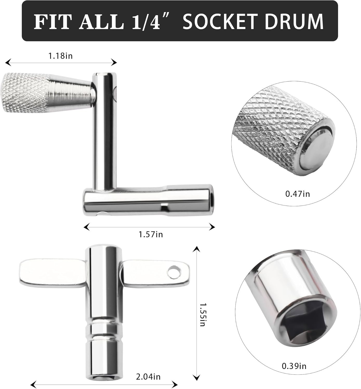 Universal Drum Key Set 4 Pack Speed Key Wrench Drill Bit Tool for Drum Tuning