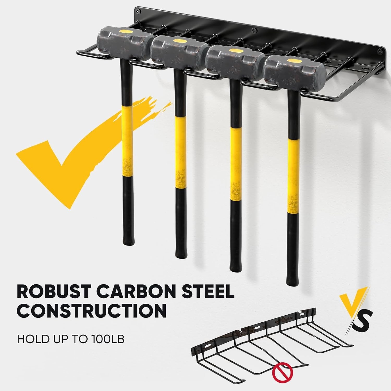 Rust Resistant 3-Tier Heavy Duty Wall-Mounted Tool Organizer for Workshop