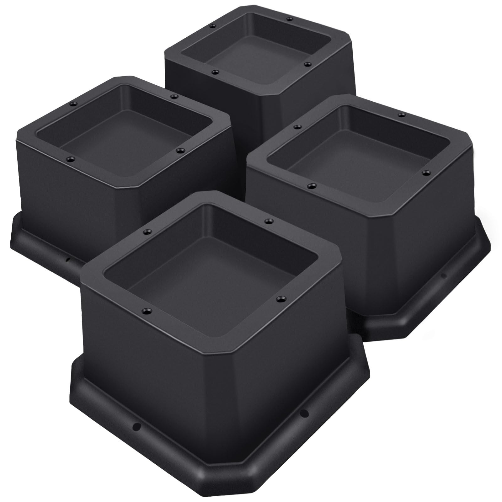 4 PCS 2 Inch Black Furniture Risers Heavy Duty Bed Desk Table Leg Elevation